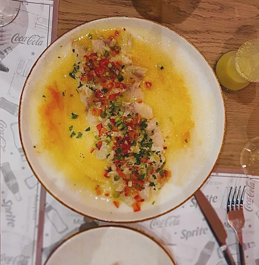 Greek appetizer with herbs and olive oil