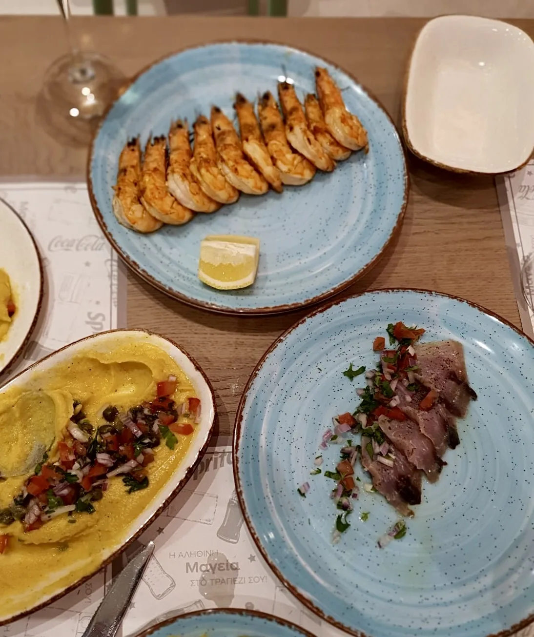 Greek meze plates served for sharing